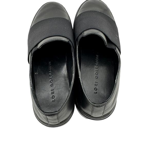 LOGO LORI GOLDSTEIN Brint Leather Black Slip on Sneakers Size 6 - Picture 4 of 6